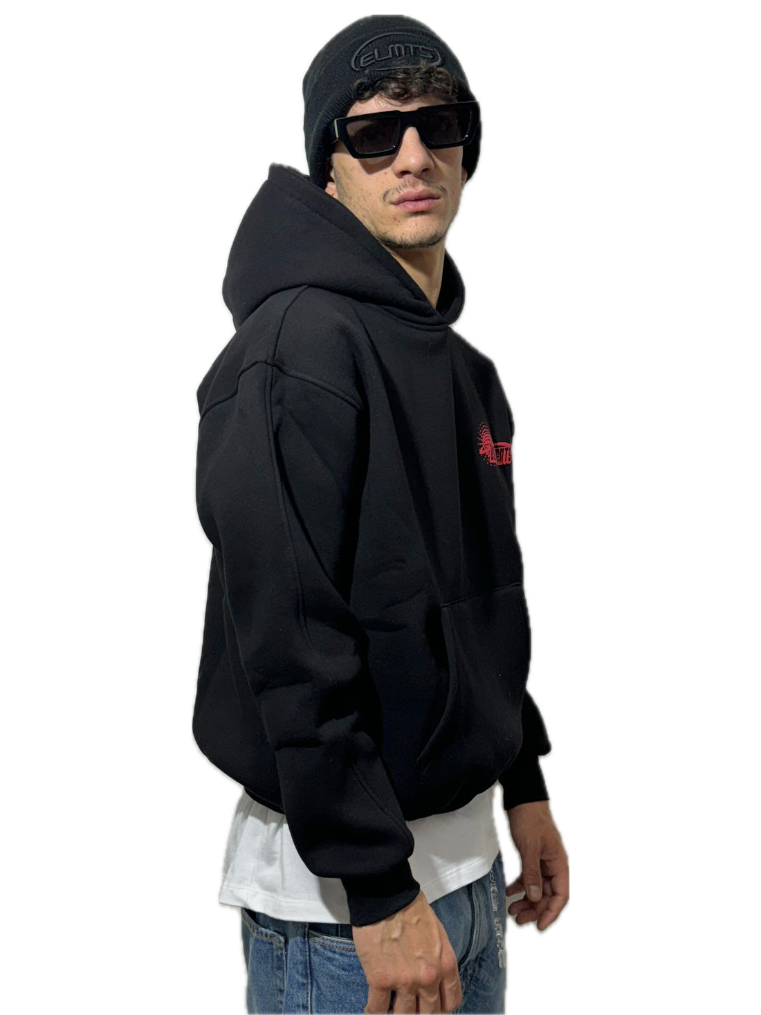 PERFECT HOODIE POLICOT WORLD LINE BLACK & RED