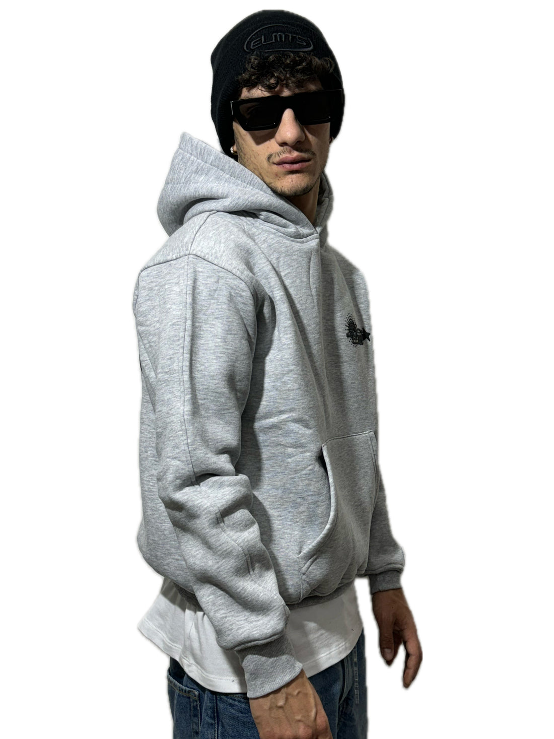 PERFECT HOODIE POLICOT WORLD LINE  GREY/BLACK