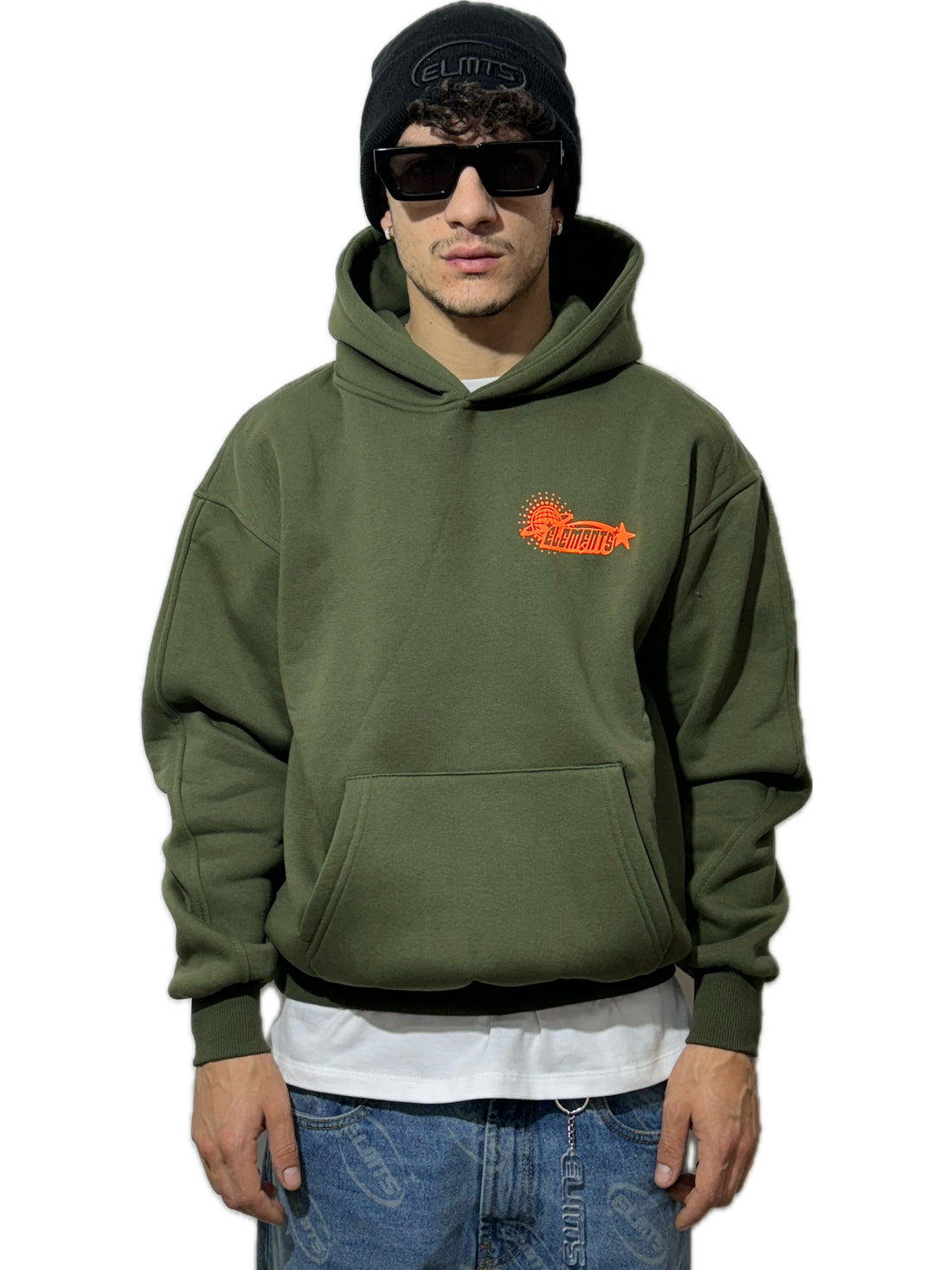 PERFECT HOODIE POLICOT WORLD LINE  MILITARY\ FLUO