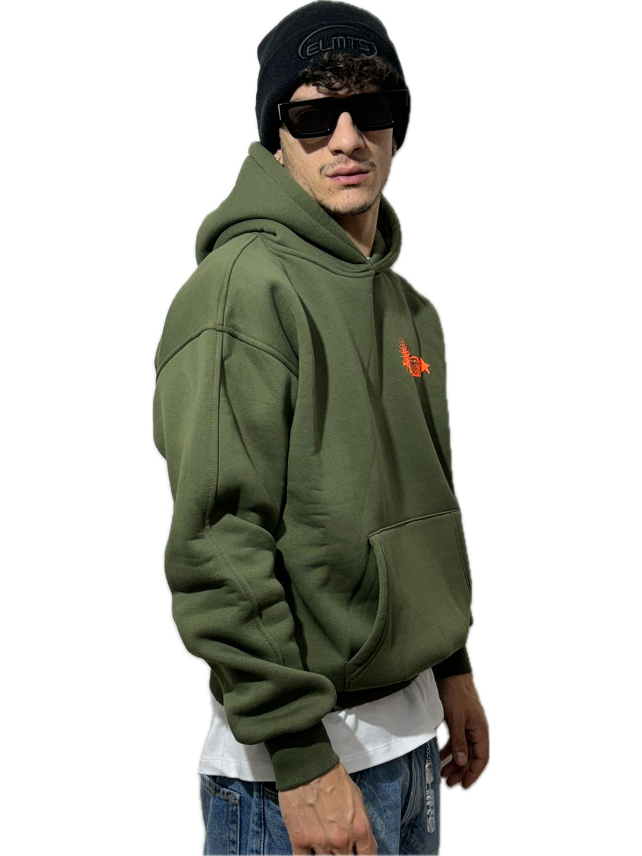 PERFECT HOODIE POLICOT WORLD LINE  MILITARY\ FLUO