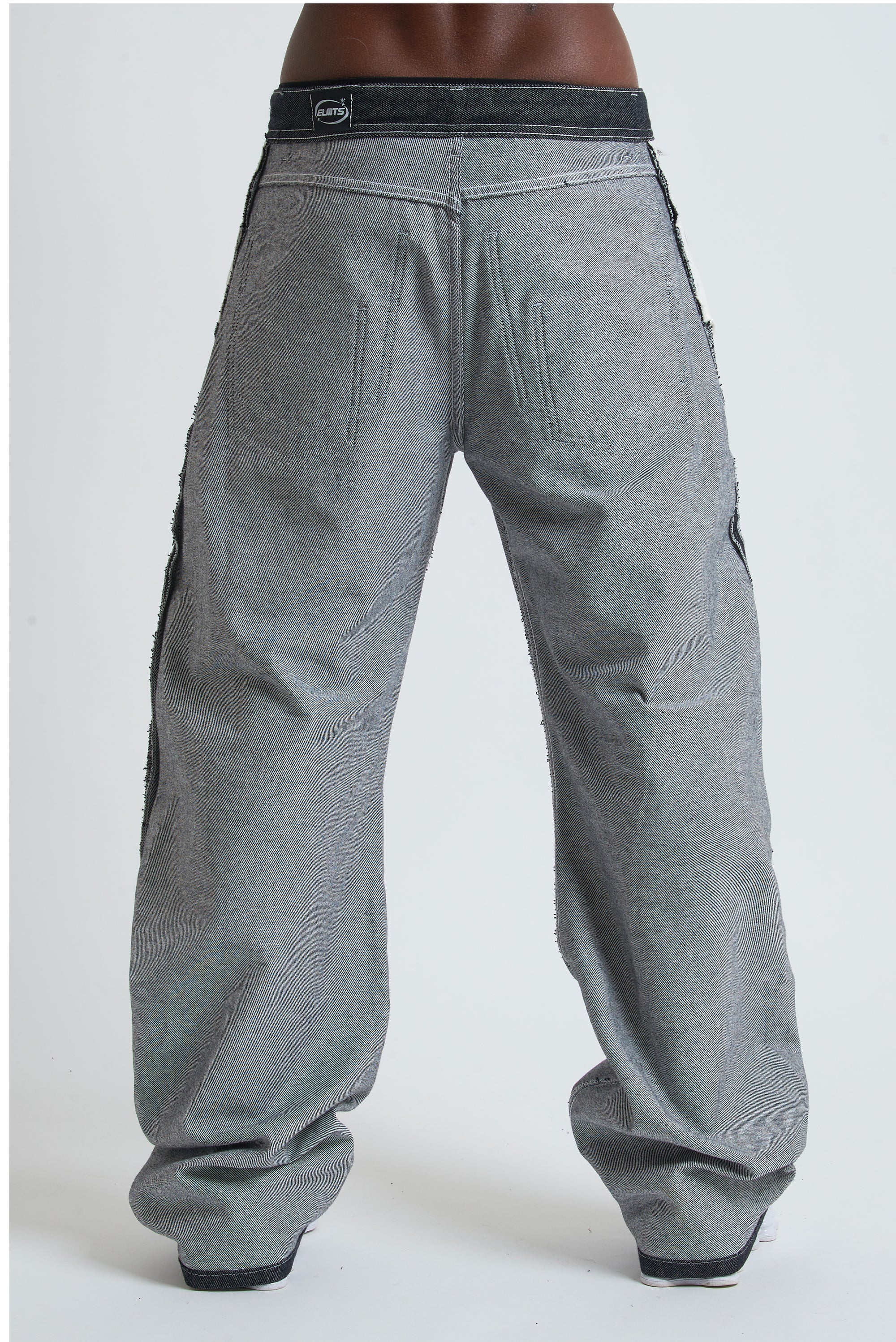 RAW DENIM BAGGY DOUBLE TWO IN ONE BLACK