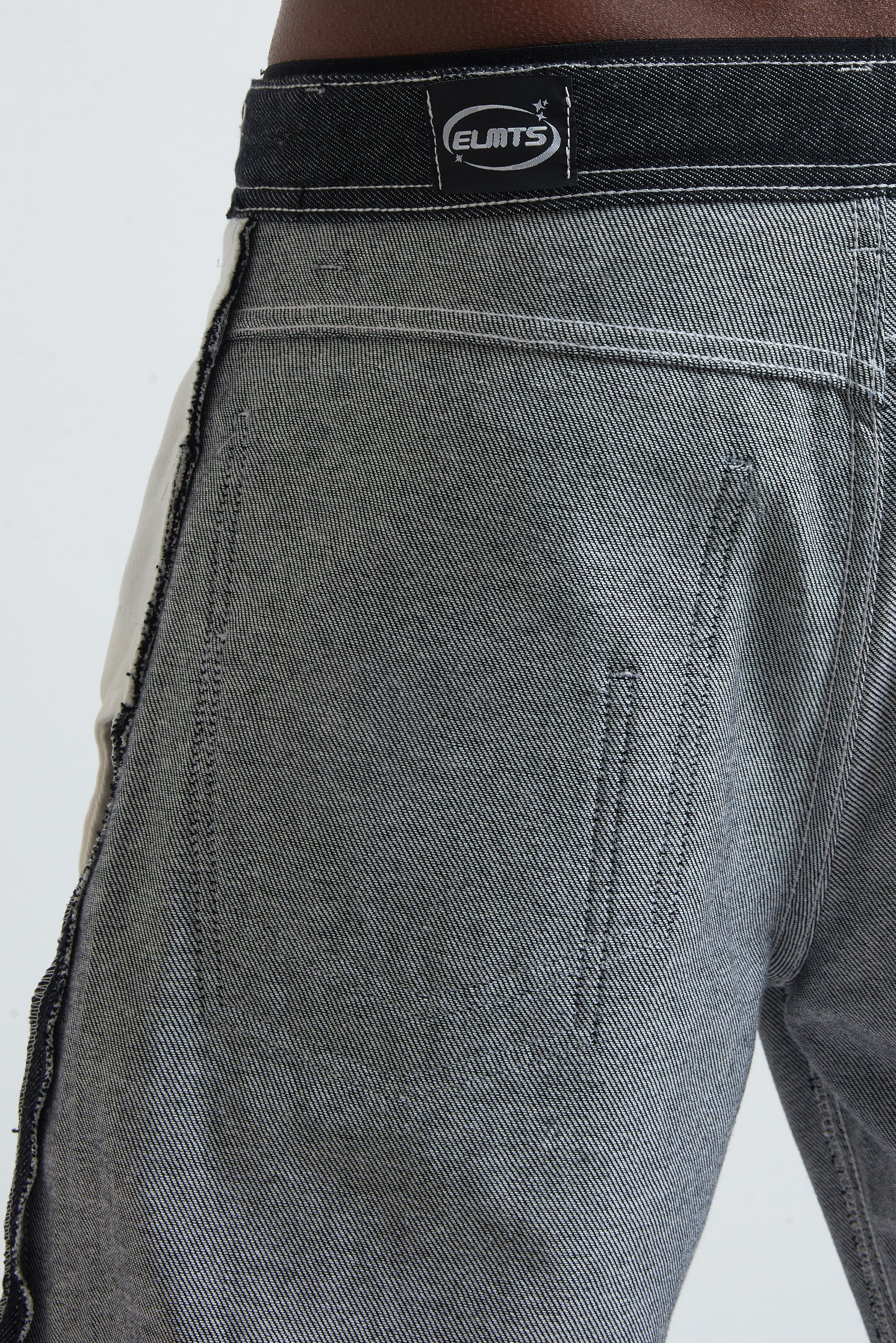 RAW DENIM BAGGY DOUBLE TWO IN ONE BLACK