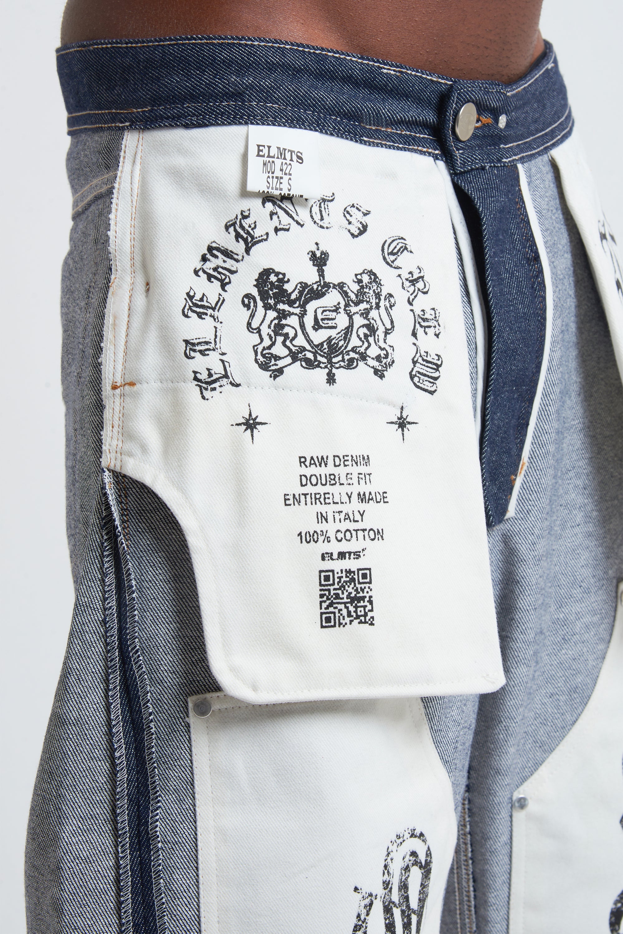 RAW DENIM BAGGY DOUBLE TWO IN ONE BLUE