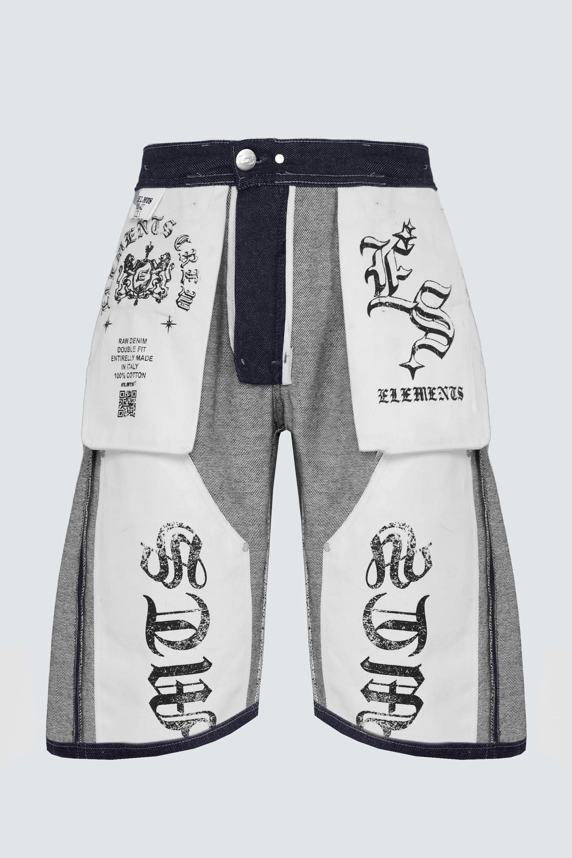 JORTS RAW DENIM  DOUBLE TWO IN ONE BLU